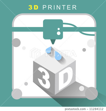 3d printer icon with flat design 11284112