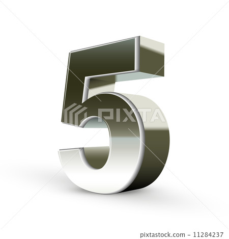 3d silver steel number 5 3d silver steel number 5 11284237