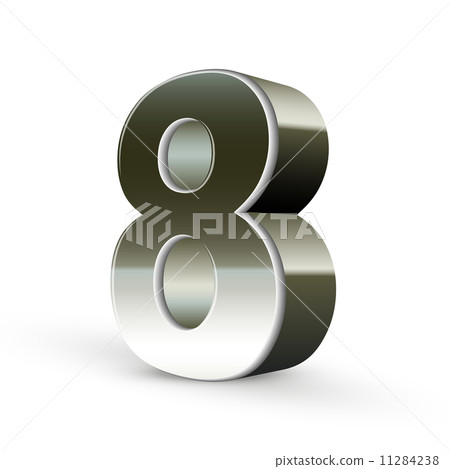 3d silver steel number 8 3d silver steel number 8 11284238