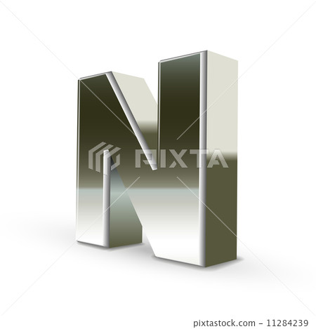 3d silver steel letter N 3d silver steel letter N 11284239