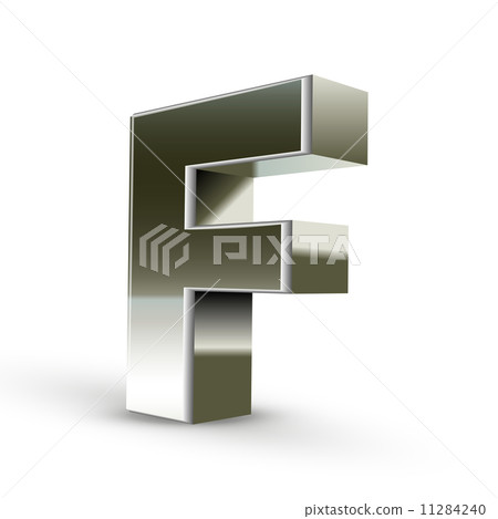 3d silver steel letter F 3d silver steel letter F 11284240