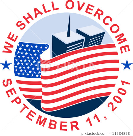 american flag with twin tower building 911 american flag with twin tower building 911 11284858