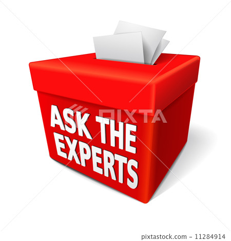 the word ask the experts on the red box 11284914
