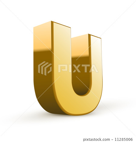 3d golden letter U - Stock Illustration [11285006] - PIXTA