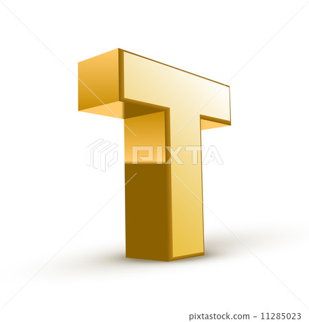 3d golden letter T - Stock Illustration [11285023] - PIXTA