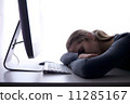 Stress at workplace. Sleepy student. 11285167