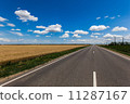 Blue sky with clouds over asphalt road 11287167