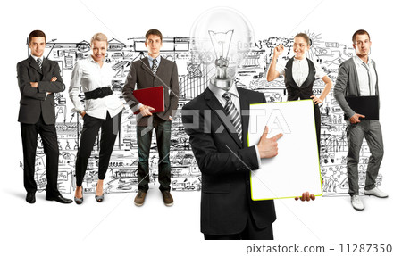 Business Team With Lamp Head 11287350