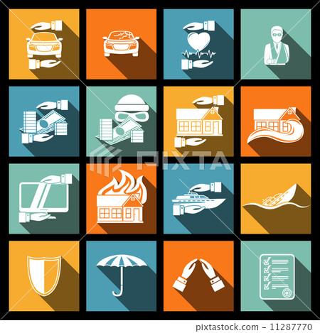 Insurance security icons set - Stock Illustration [11287770] - PIXTA