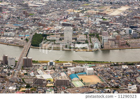 Aerial view of Niigata prefectural government office 11290323