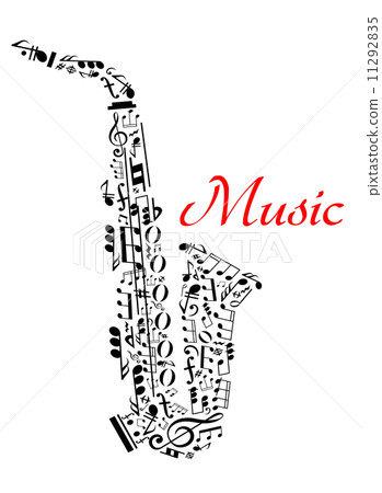 Saxophone with musical notes Saxophone with musical notes 11292835