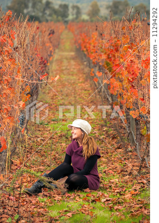 Beautiful young woman in the vineyard Beautiful young woman in the vineyard 11294292