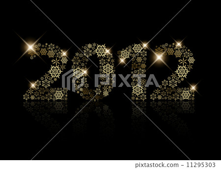 2012 made from golden snowflakes 11295303