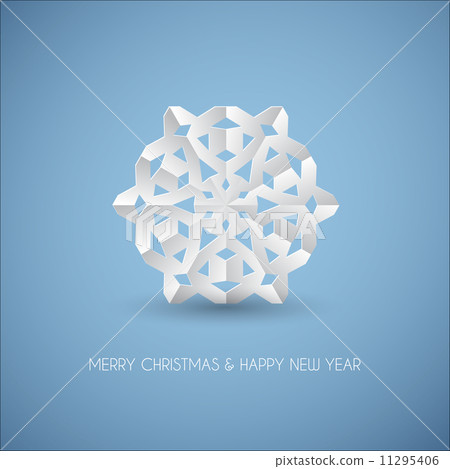Vector white paper christmas snowflake - Stock Illustration [11295406 ...