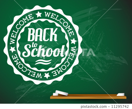Back to school vector white illustration on a green chalkboard 11295742