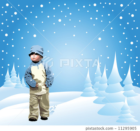 Small girl in the snow 11295905