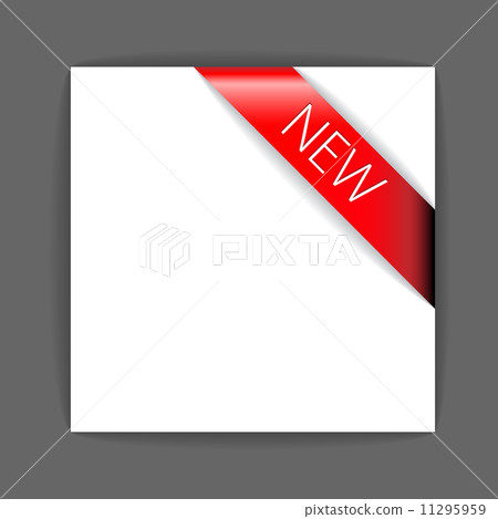 New red corner ribbon New red corner ribbon 11295959