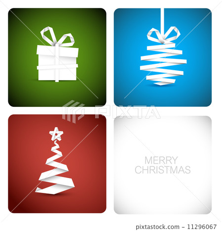 Simple vector christmas decoration made from paper 11296067