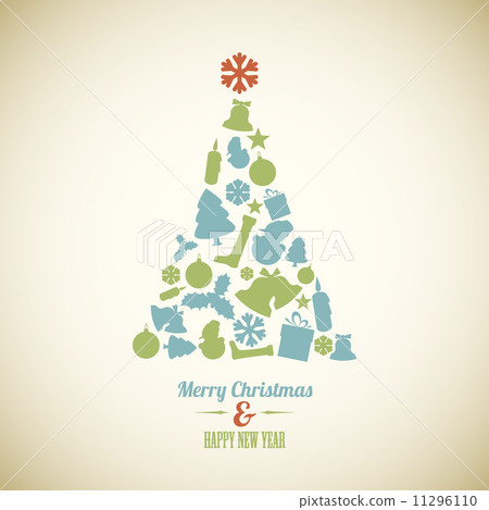 Vintage Vector christmas tree Vintage Vector christmas tree 11296110