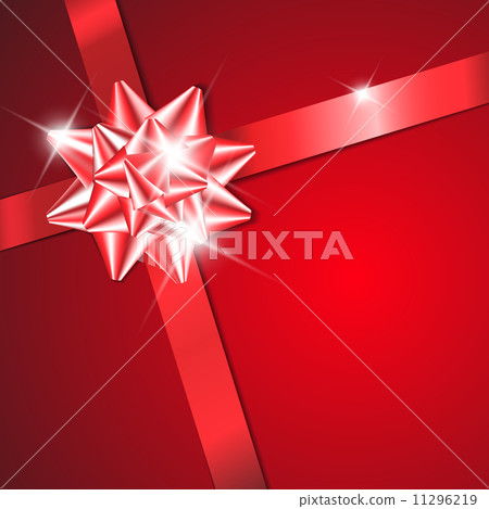 Red bow on a red ribbon with red background Red bow on a red ribbon with red background 11296219