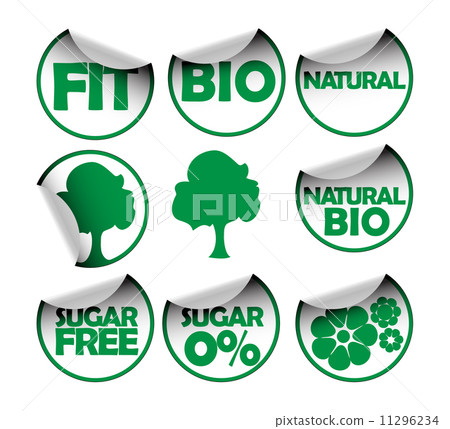 Set of labels for healthy food 11296234
