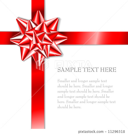 Red bow on a red ribbon with white background 11296318