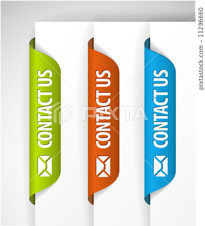 Contact Us Labels / Stickers on the edge of the... - Stock Illustration ...