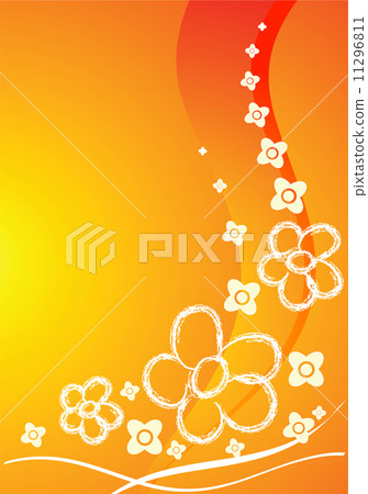 Orange card with flowers 11296811