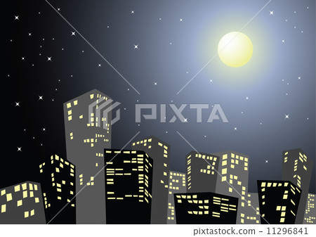 Silhouette of the city in the night Silhouette of the city in the night 11296841