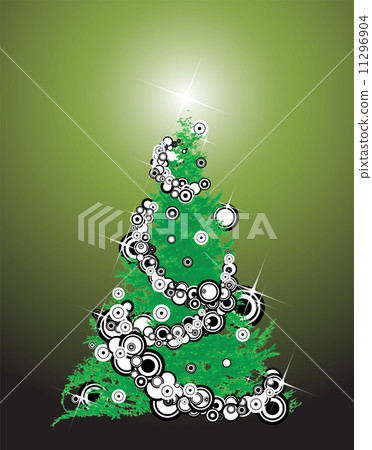 Abstract christmas tree with decorations Abstract christmas tree with decorations 11296904