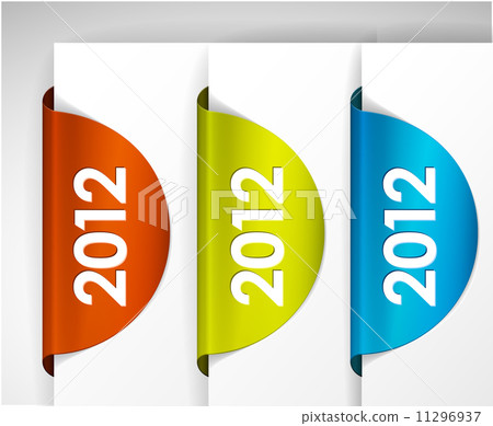 Vector 2012 round Labels / Stickers Vector 2012 round Labels / Stickers 11296937