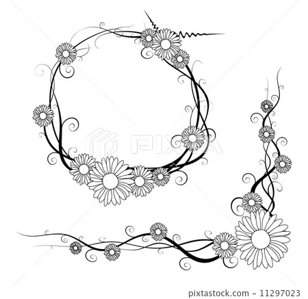 Vector daisy frame and corner Vector daisy frame and corner 11297023