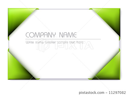 Business card in the green card holder 11297082