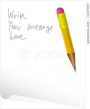 Paper with message and a pen Paper with message and a pen 11297097