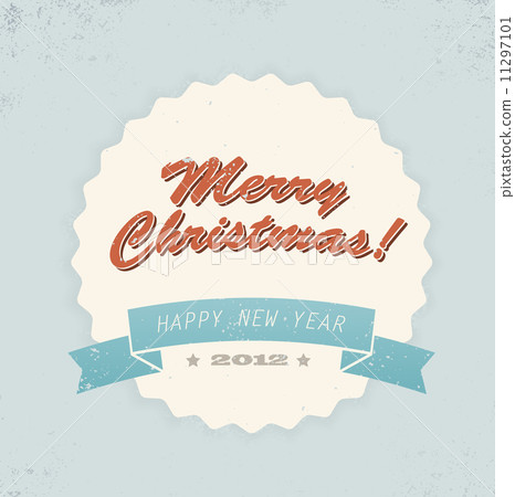 Simple vintage retro vector Christmas card Simple vintage retro vector Christmas card 11297101