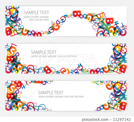 Banners with colorful numbers - Stock Illustration [11297142] - PIXTA
