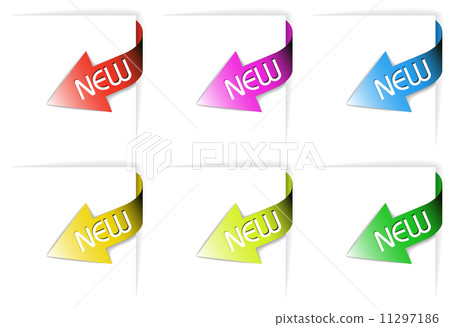 Colorful new corner ribbons set 11297186