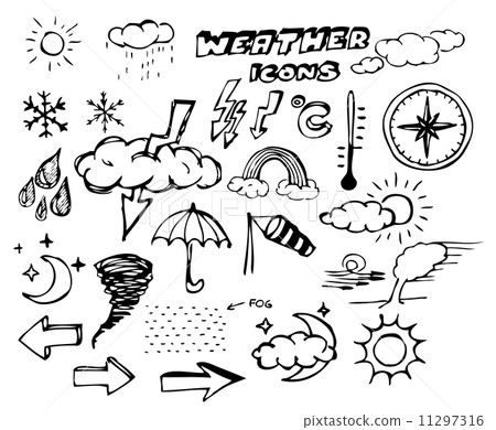 Set of weather hand drawing icons 11297316