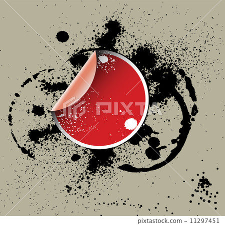 Red sticker on a grunge back 11297451