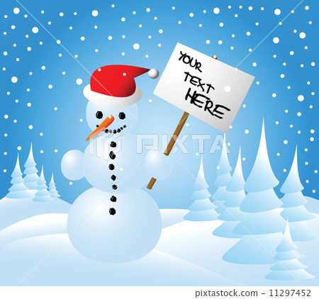 Christmas card with a snowman 11297452