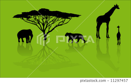 Silhouettes of animals from safari Silhouettes of animals from safari 11297457