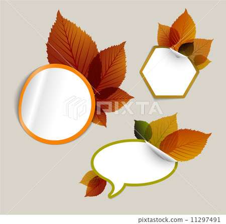 Set of vector autumn discount tickets, labels, stamps... 11297491
