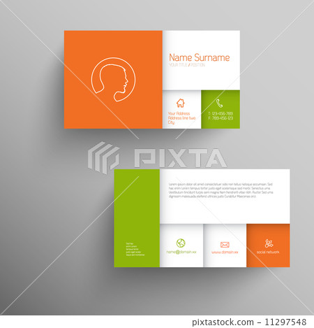 Modern business card template with flat mobile user interface Modern business card template with flat mobile user interface 11297548