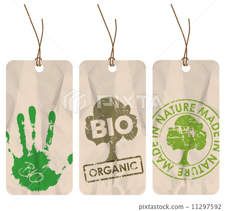 grunge tags for organic / bio / eco 11297592