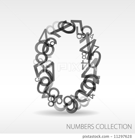 Number zero made from various numbers Number zero made from various numbers 11297628
