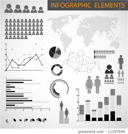 Vector Black and white set of Infographic elements Vector Black and white set of Infographic elements 11297694