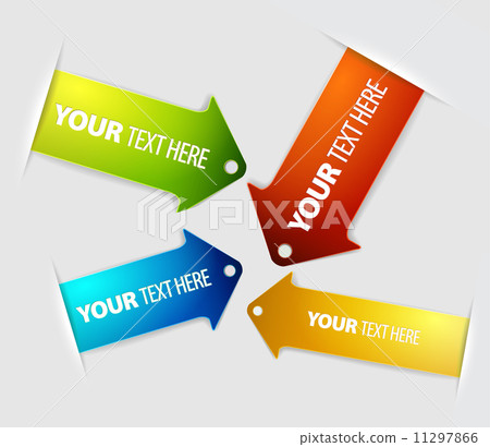 Set of long horizontal colorful arrow bookmarks 11297866