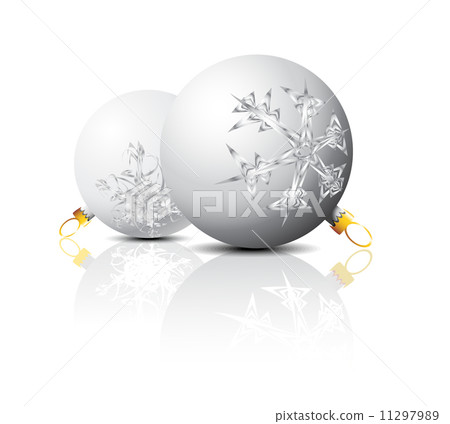 White Christmas bulbs with snowflakes ornaments White Christmas bulbs with snowflakes ornaments 11297989