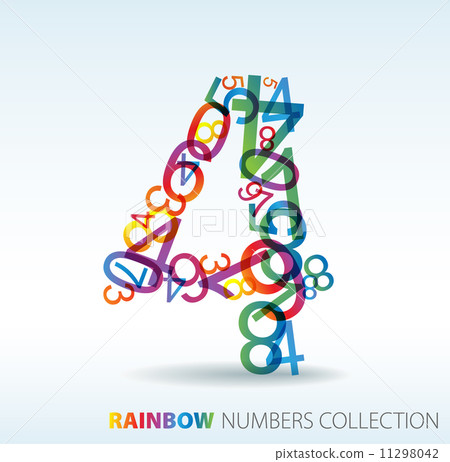 Number four made from colorful numbers 11298042