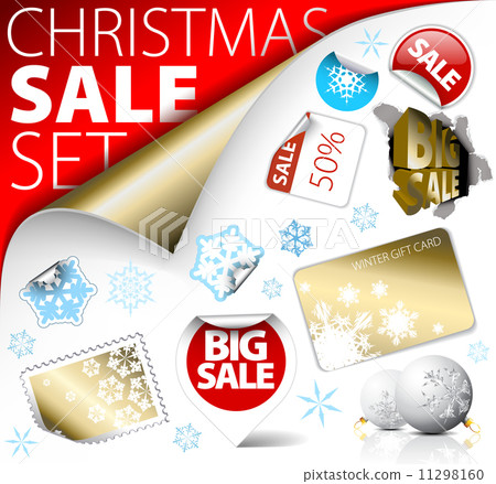Set of Christmas discount tickets, labels, stamps Set of Christmas discount tickets, labels, stamps 11298160
